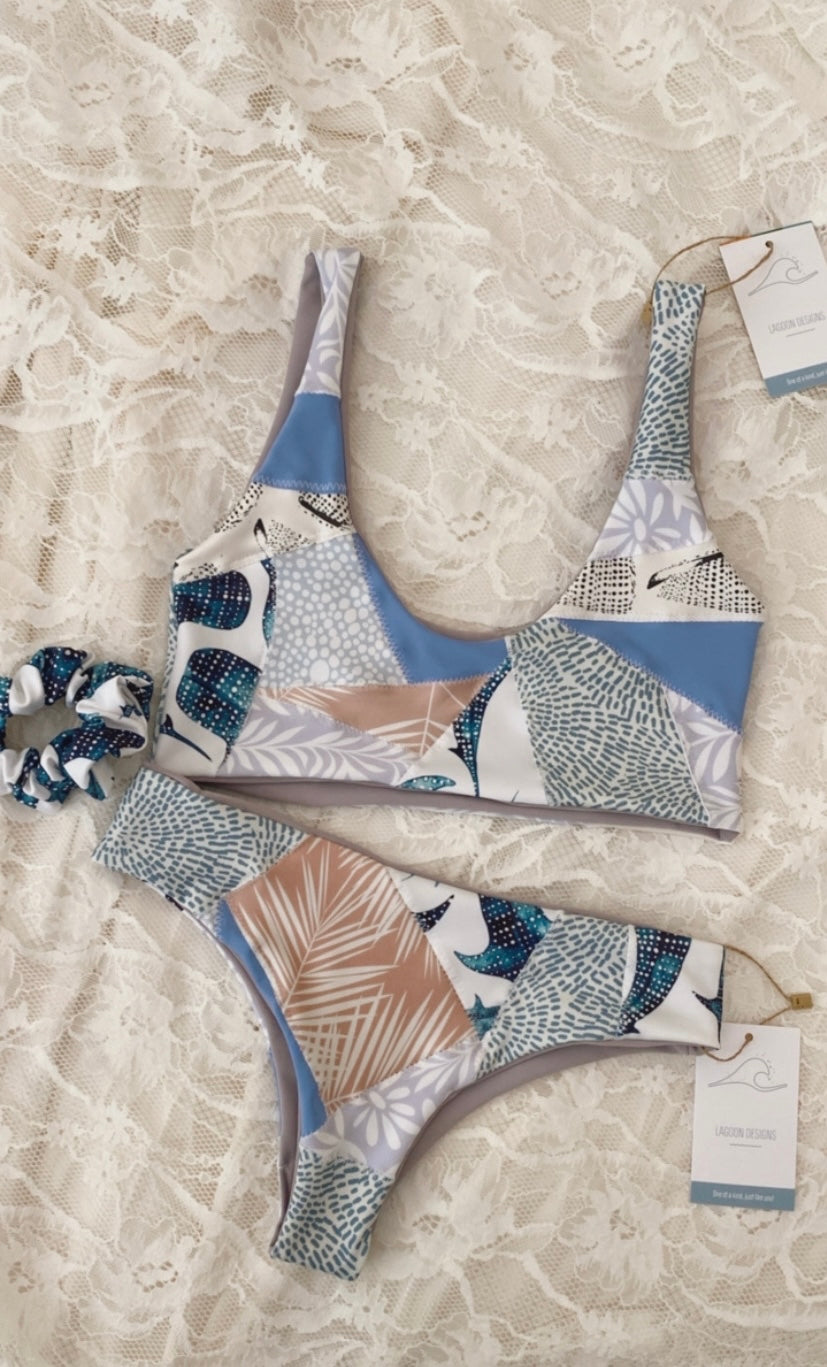Upcycled Blue Paradise Set