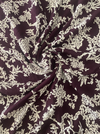 Novelty Rayon Fabric - Plum floral