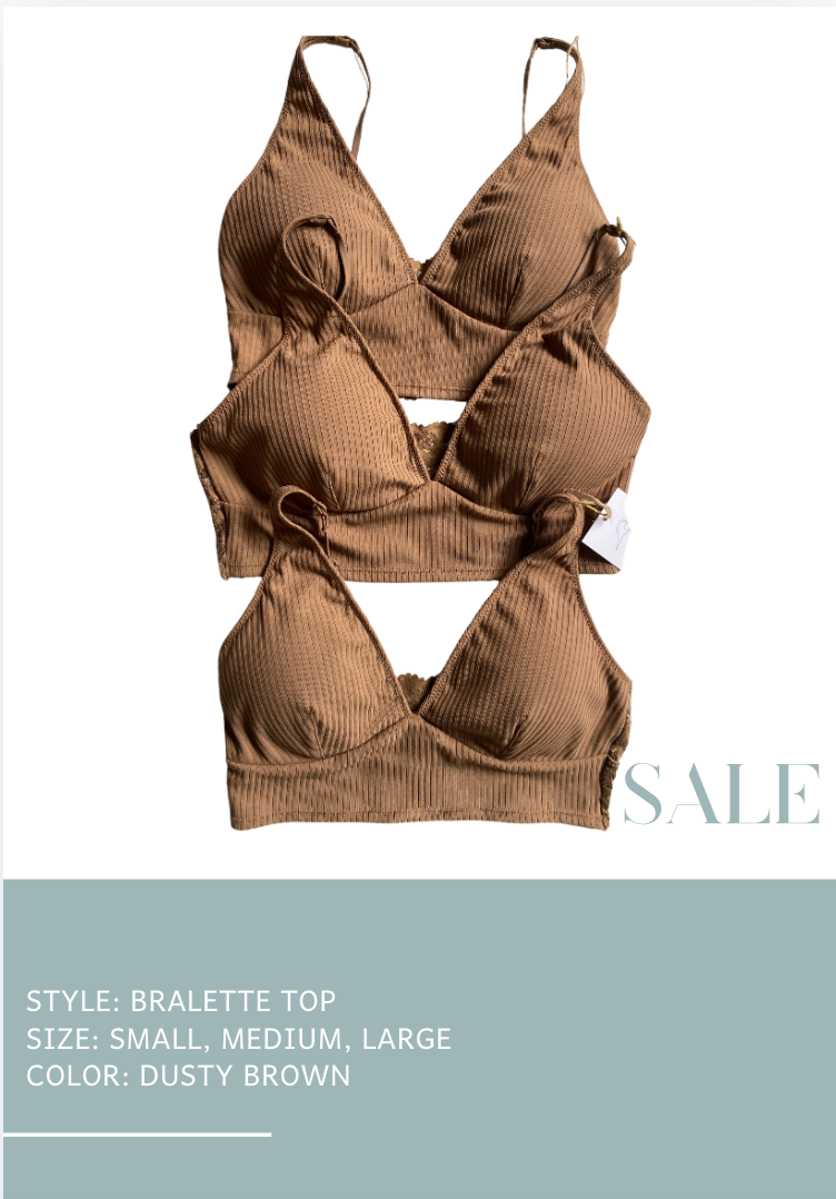 SALE - DUSTY BROWN BRA TOP