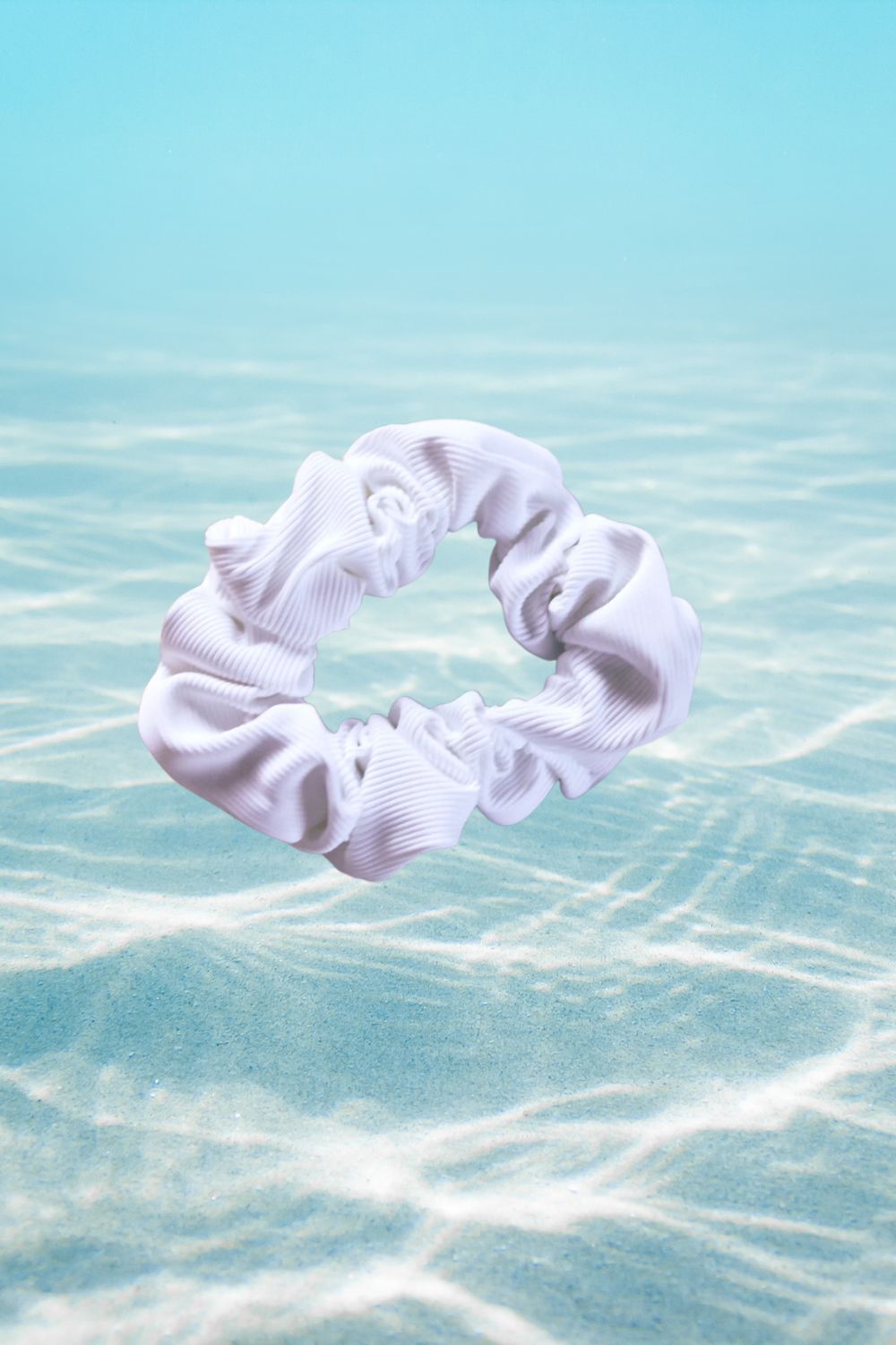Scrunchie - White Rib