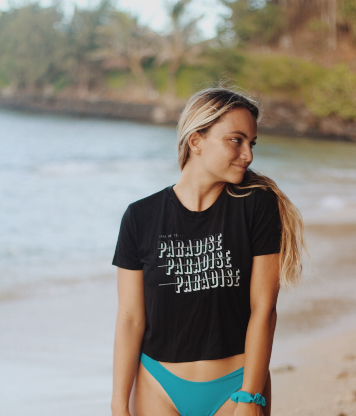 Paradise Crop Tee - L A G O O N DESIGNS